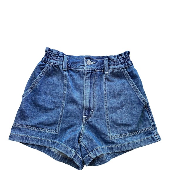 Levi's Pants - levis high waisted paper bag mom denim jean shorts size 26 levi's medium wash